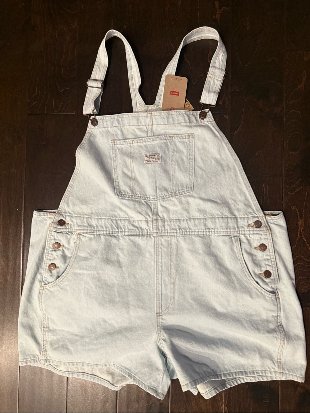 Women’s Levi's Vintage Style Light Wash Denim Shortalls - Size 20W NWT